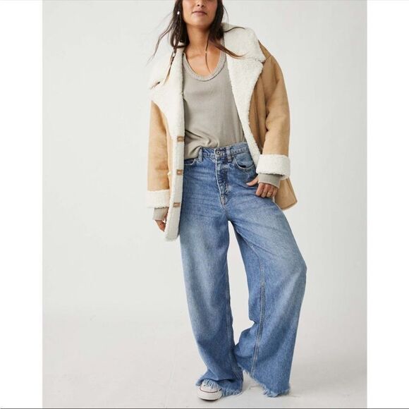 NWT Free People Diogo Coat / Ivory Combo - Picture 4 of 14